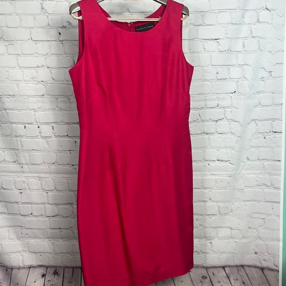 August Silk red sleeveless tank dress size 8 drycleaned